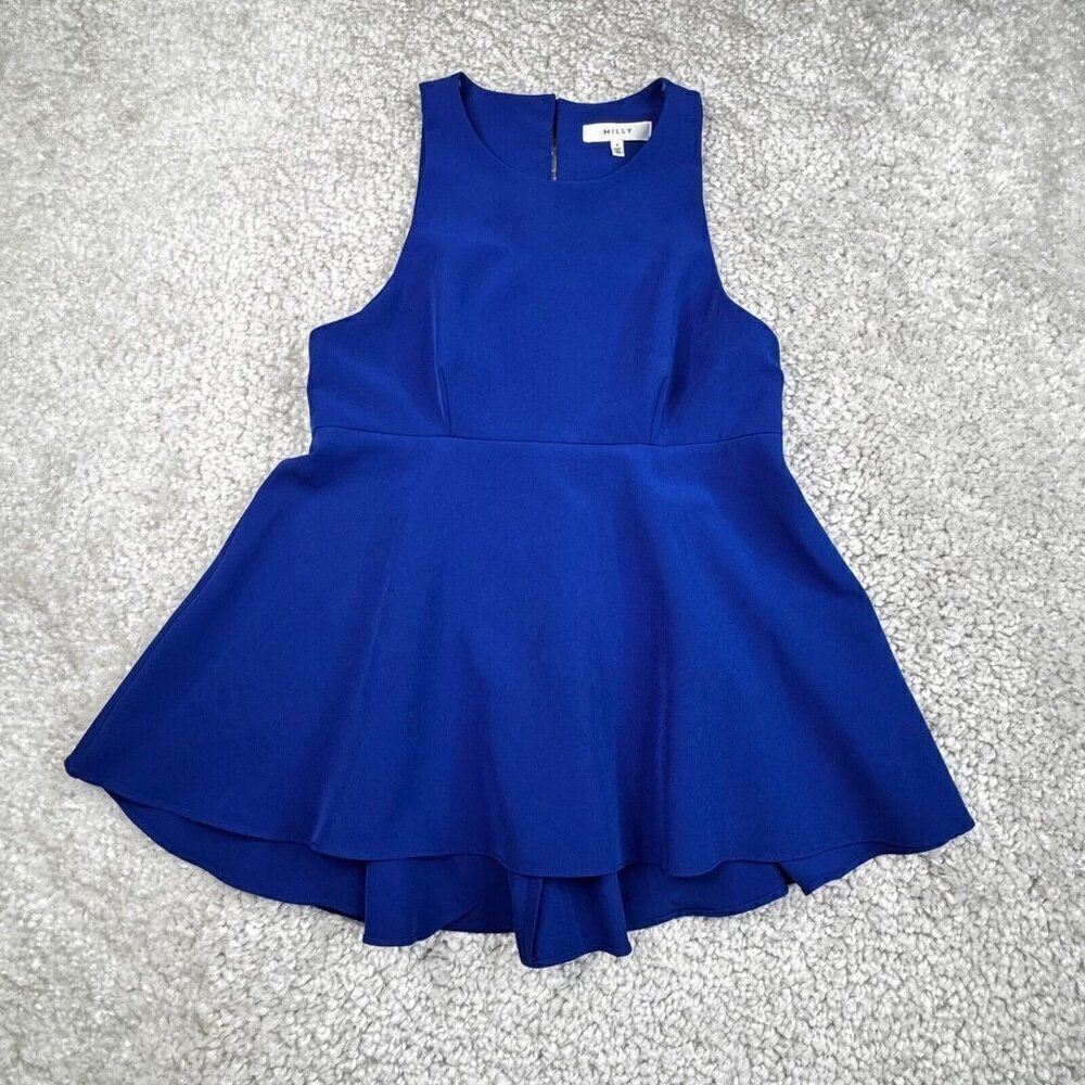 Milly Blue Peplum Tank Top